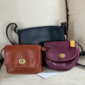 Coach Black, Brown, and Burgundy Crossbody Bags